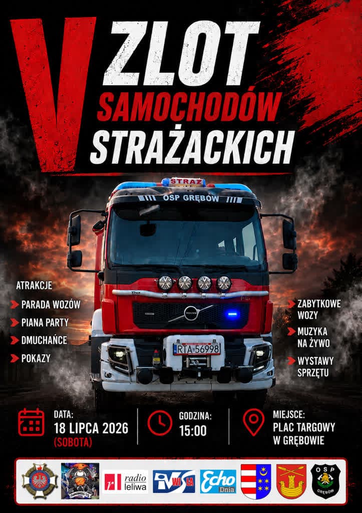 Read article: Grębów. Jubileuszowy V Zlot Samochodów Strażackich
