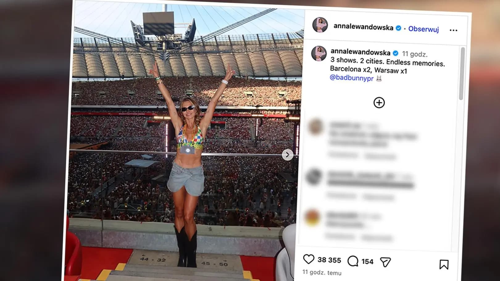 Robert Lewandowski już w Chicago, Anna bawiła się w Warszawie