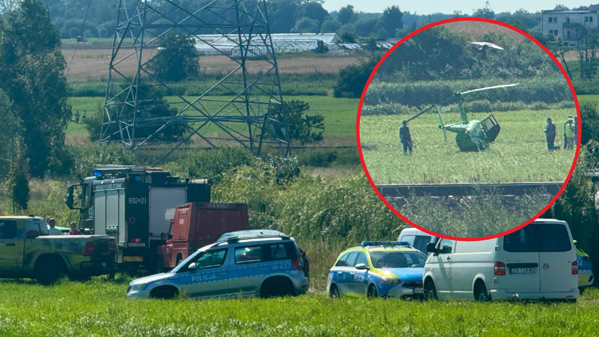 „Ściął te dwie linie i spadł na ziemię”. Duża akcja służb po incydencie z udziałem helikoptera