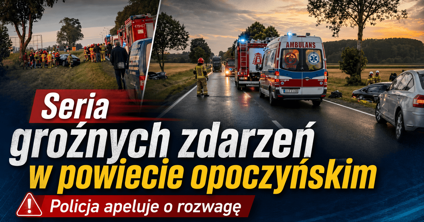 Seria groźnych zdarzeń w powiecie opoczyńskim. Policja apeluje o rozwagę