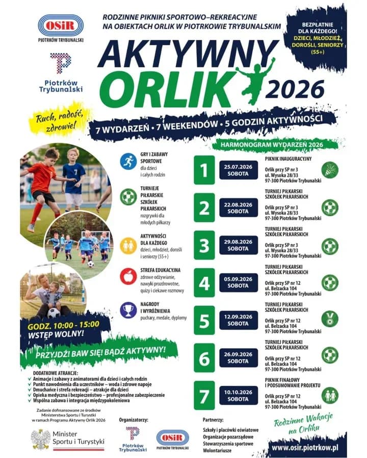 Siedem weekendów sportu na Orlikach. Startuje Aktywny Orlik 2026