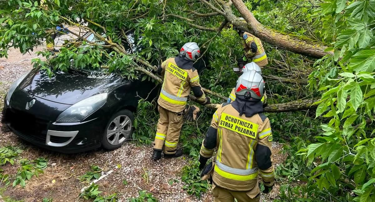 Silny wiatr postawił na nogi strażaków z całego powiatu mrągowskiego. 67 interwencji w jeden dzień
