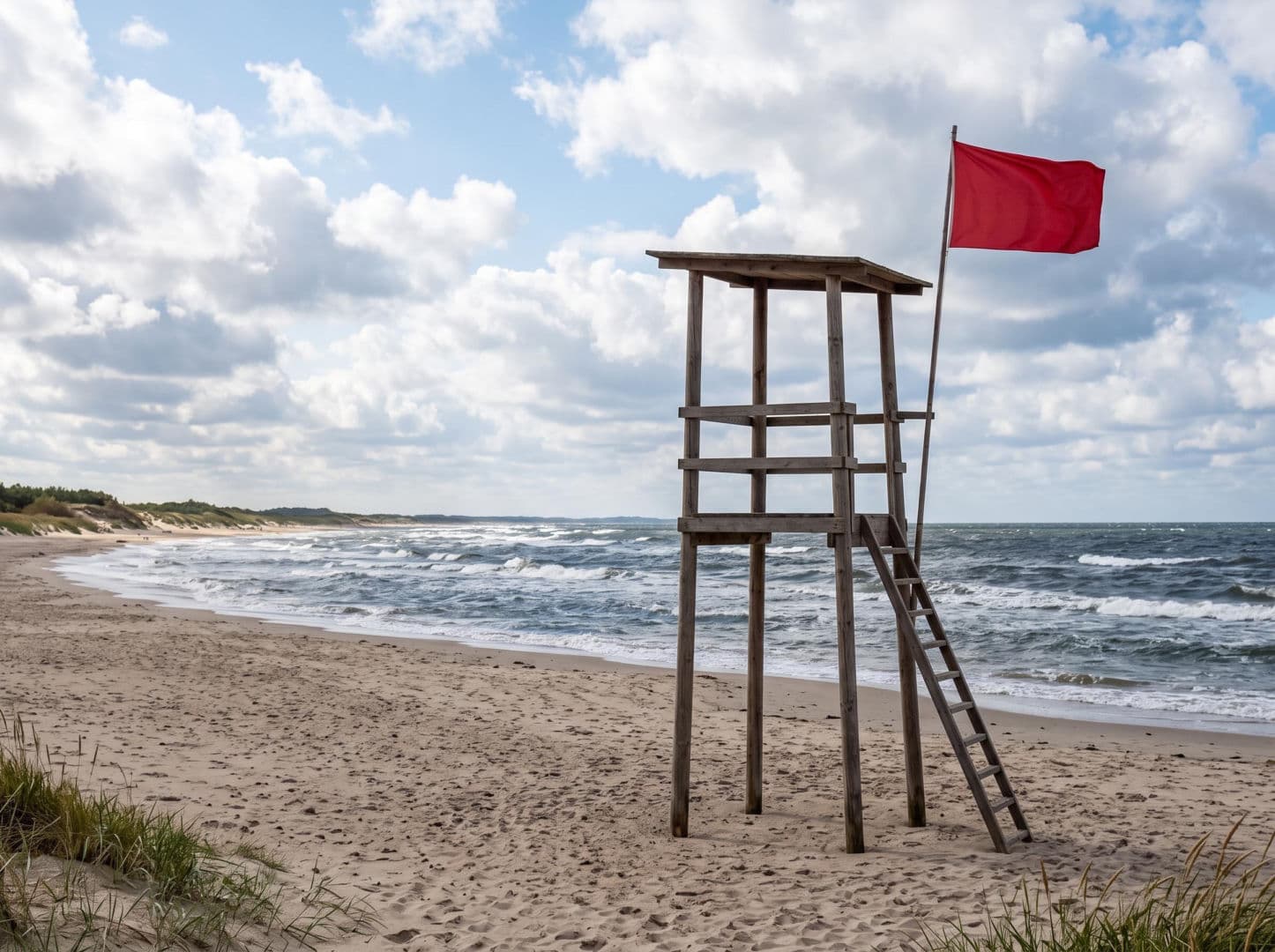 Sinice Chałupy. Czy w Chałupach można się kąpać 10.07? Flaga, warunki pogodowe