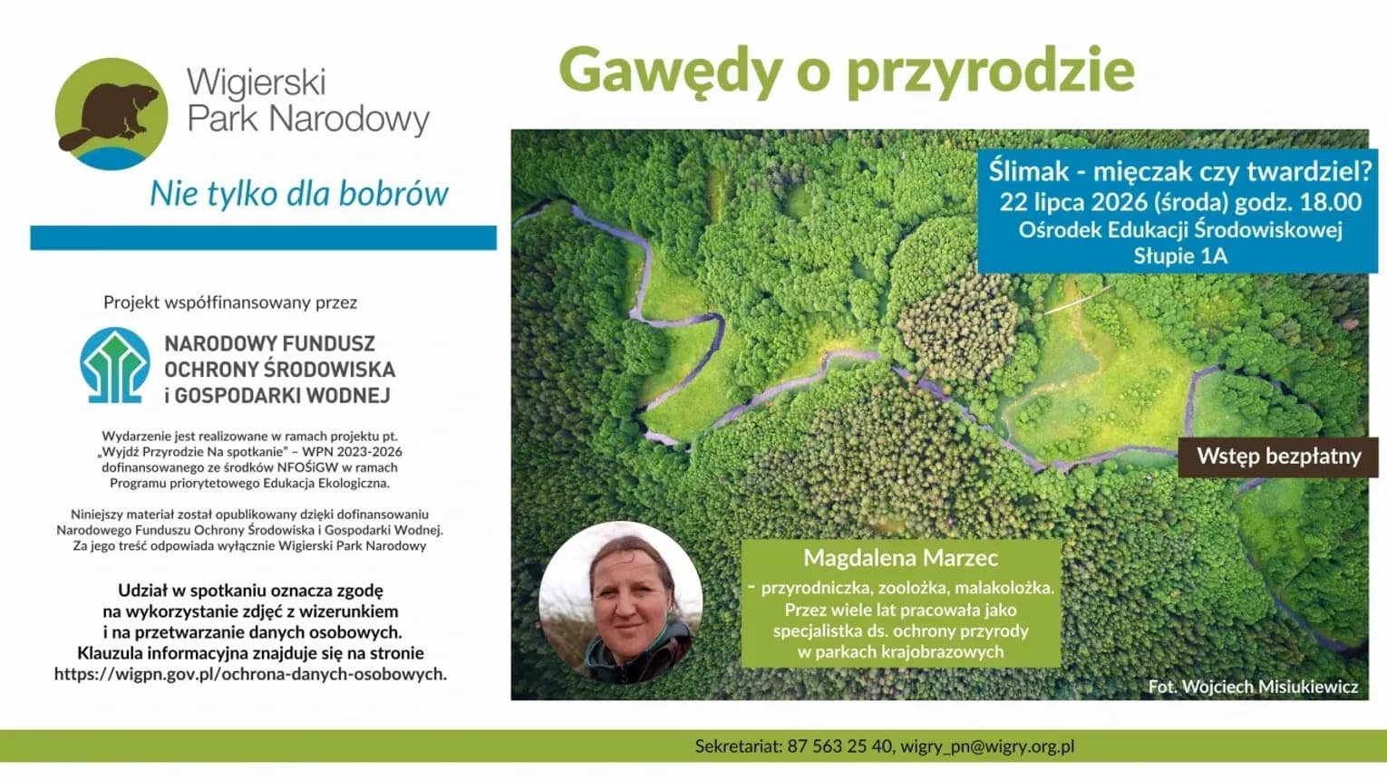 „Ślimak – mięczak czy twardziel?”. Wigierski Park Narodowy zaprasza na Gawędy o Przyrodzie