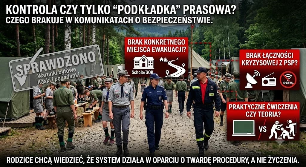 Służby skontrolowały obóz harcerski w Strużnicy. Czy za prewencyjną laurką kryją się realne procedury?