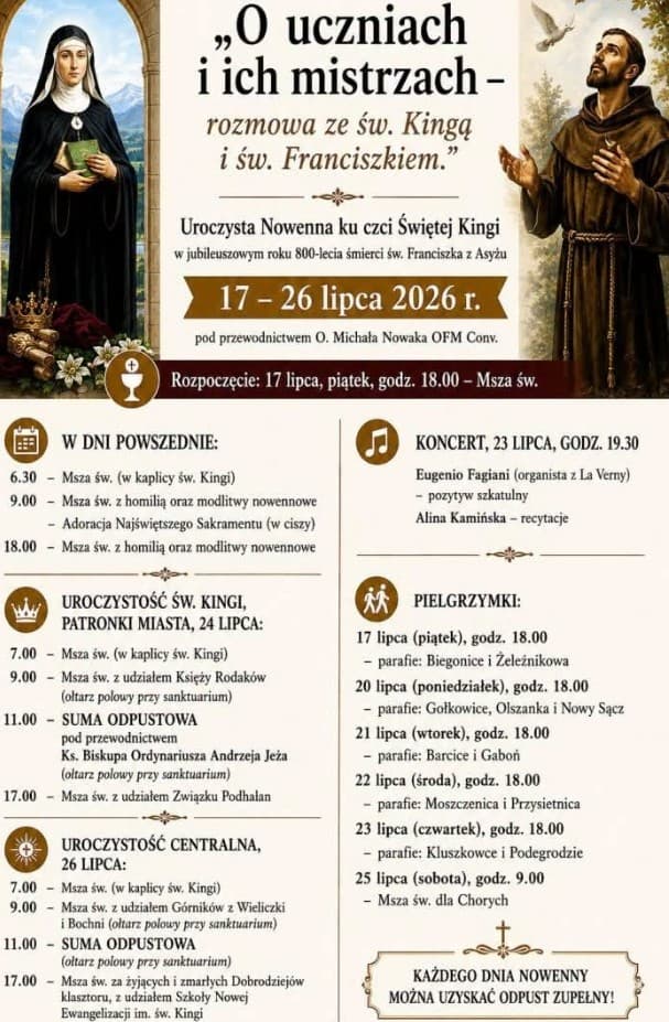 Stary Sącz zaprasza na uroczystości ku czci Świętej Kingi