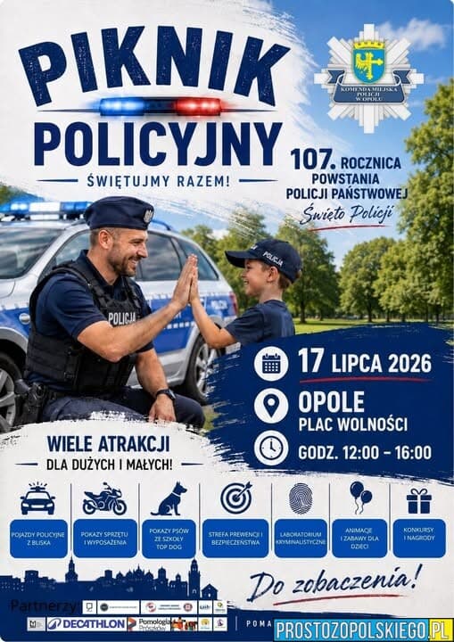 Święto Policji w Opolu. Piknik rodzinny na Placu Wolności już w piątek