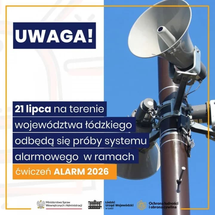 Syreny alarmowe zabrzmią w Zgierzu. To tylko ćwiczenia