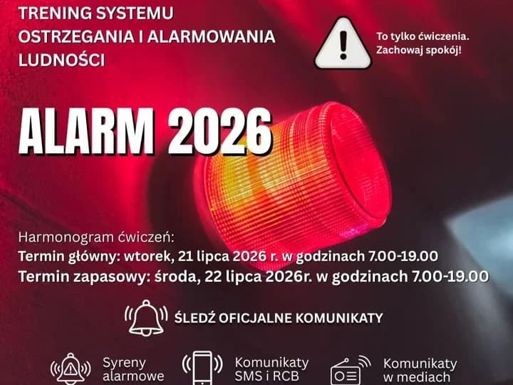 Syreny zabrzmią w Wolbromiu. Alarm będzie tylko ćwiczeniem