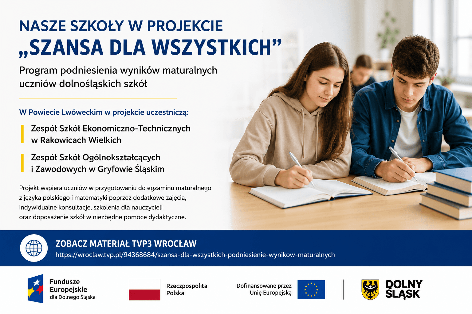 Szkoły z Powiatu Lwóweckiego w projekcie „Szansa dla wszystkich”