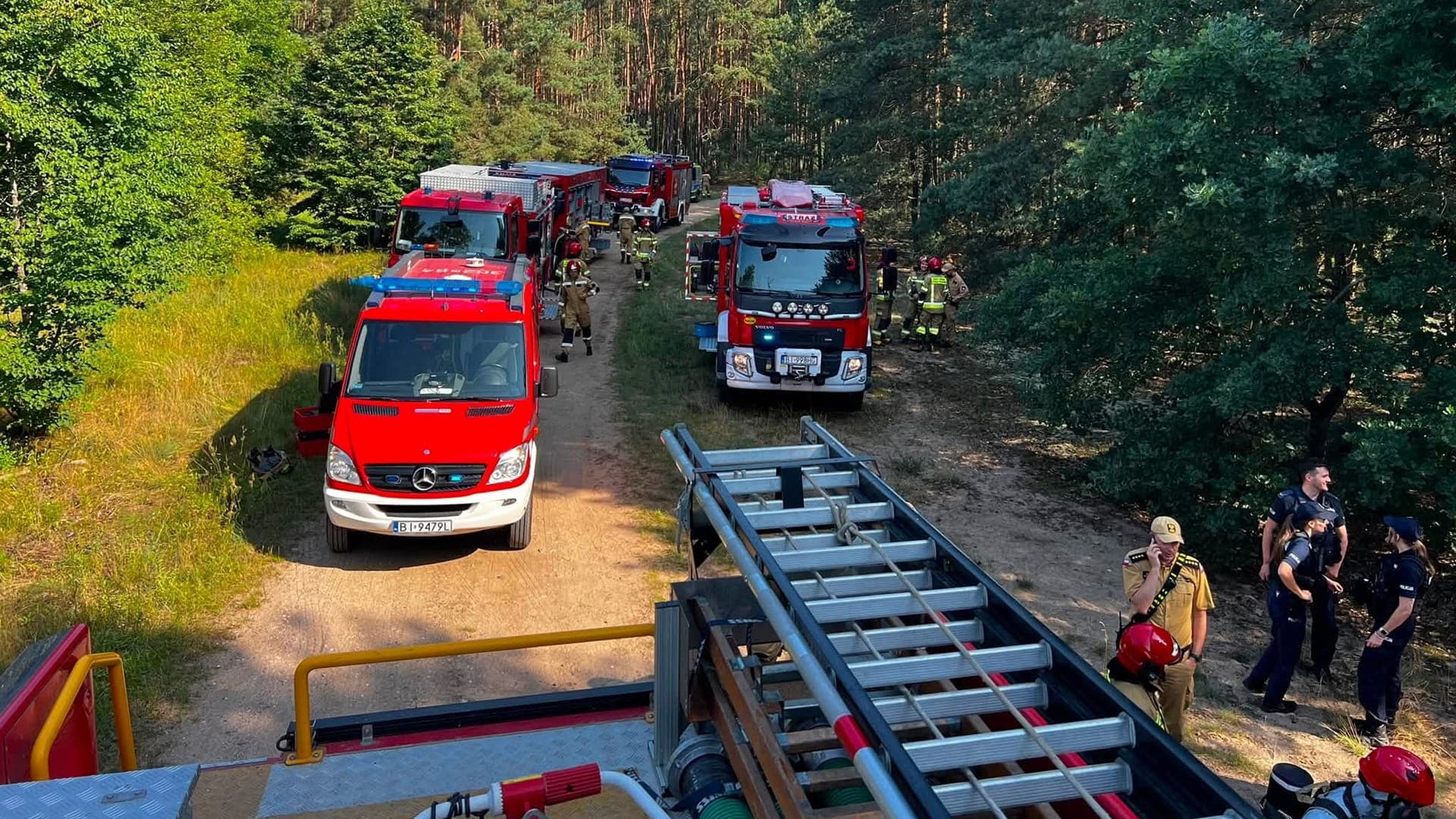 Tajemnicza substancja w lesie w Pogorzałkach. Straż pożarna zabezpieczyła teren