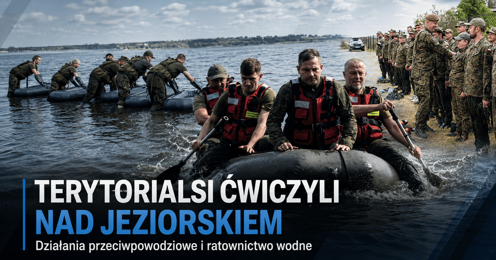 Terytorialsi z 9 ŁBOT ćwiczyli nad Jeziorskiem. Woda, pontony, wały i scenariusze jak z prawdziwej akcji