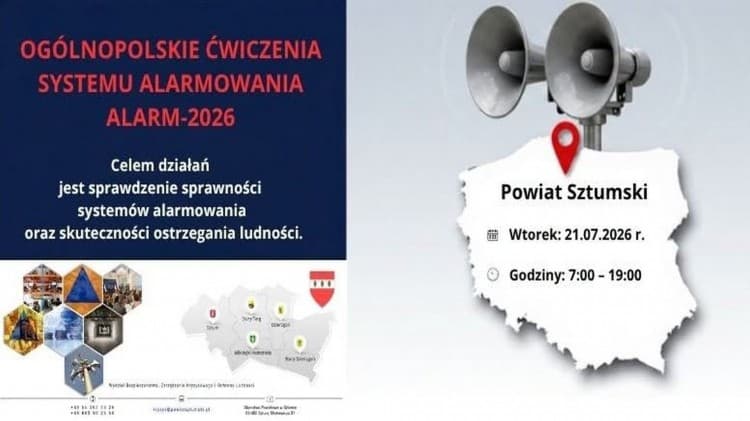 Test syren alarmowych w powiecie sztumskim. We wtorek odbędą się ćwiczenia…