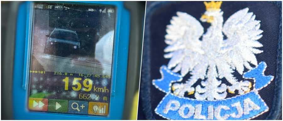 Tłumaczył, że spieszy się do domu, bo ma dozór elektroniczny. Jechał 159 km/h