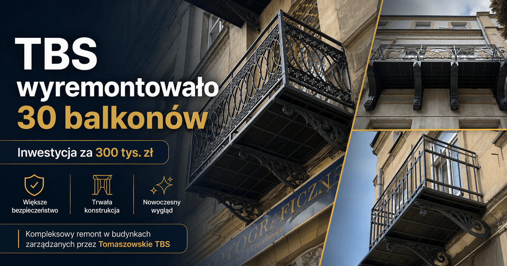Tomaszowskie TBS wyremontowało 30 balkonów. Inwestycja kosztowała 300 tysięcy złotych