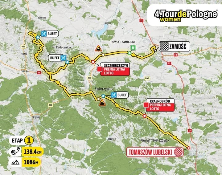 Tour de Pologne Women w Zamościu - policja zapowiada duże utrudnienia