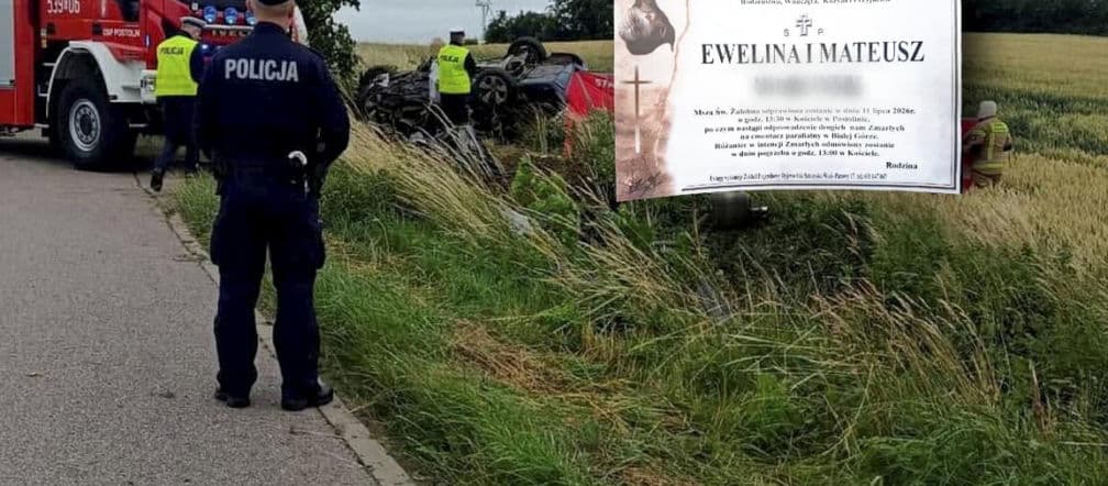 TRAGEDIA W POSTOLINIE Brakowało kilometra do domu. Wyznaczono datę pogrzebu Mateusza i Eweliny po tragicznym wypadku