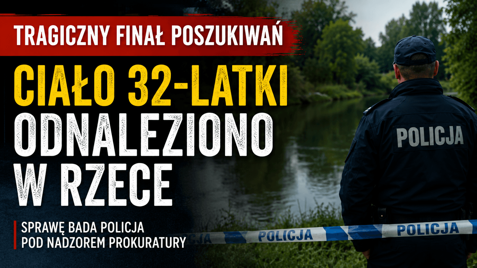 Tragiczny finał poszukiwań 32-latki. Ciało kobiety odnaleziono w rzece