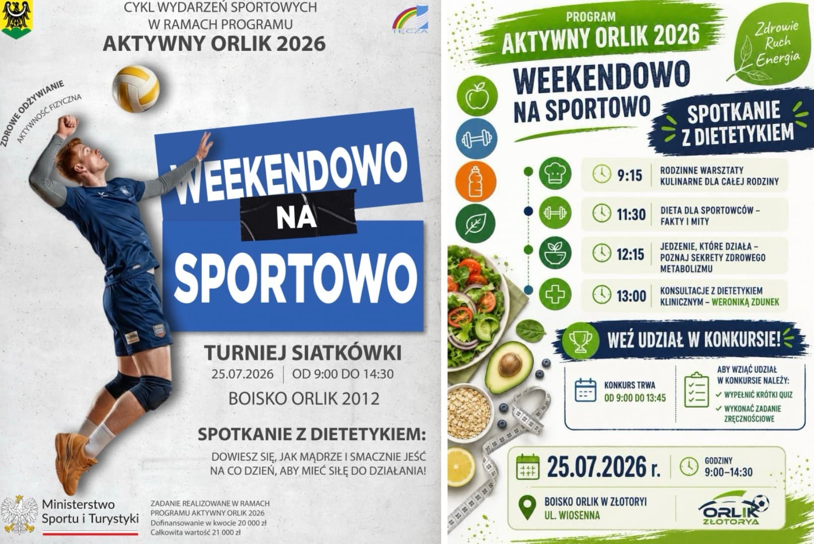 Turniej siatkówki i porady dietetyczne na złotoryjskim orliku