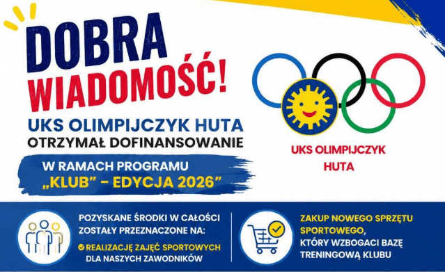UKS Olimpijczyk Huta z rządowym wsparciem w programie „Klub 2026”