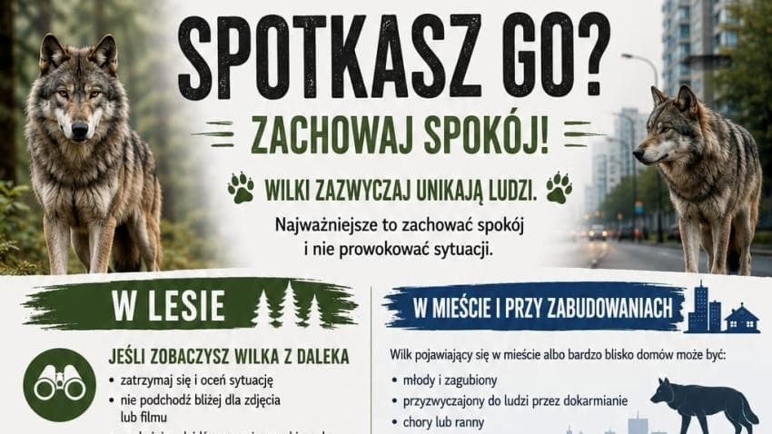 UM Czersk radzi jak zachować się w razie spotkania z wilkiem