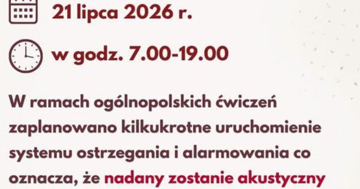 W Małopolsce i na Podhalu zawyją syreny
