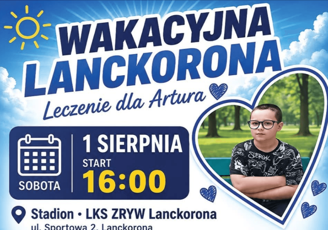 Wakacyjna Lanckorona 2026. Razem dla Artura – festyn charytatywny pełen atrakcji i wspólnego pomagania. Czytaj więcej