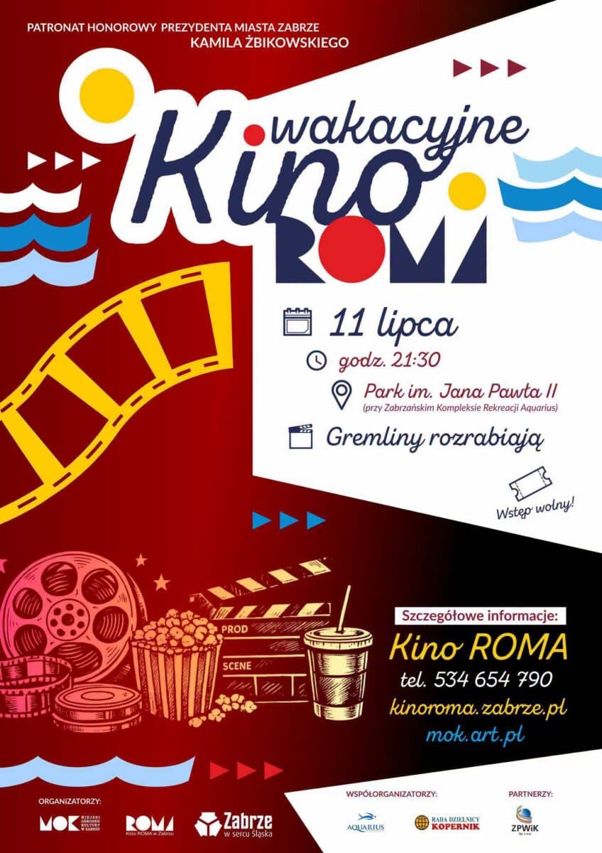 Wakacyjne – Plenerowe Kino ROMA wraca do Zabrza. Na pierwszym seansie kultowe „Gremliny rozrabiają”