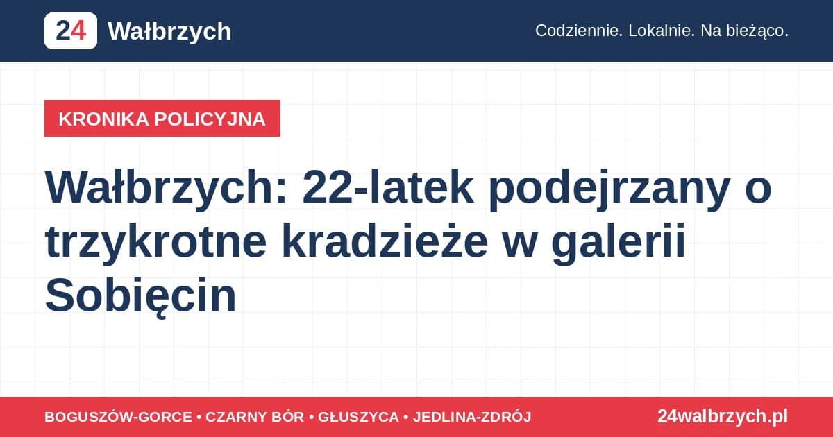 Wałbrzych: 22-latek podejrzany o trzykrotne kradzieże w galerii Sobięcin