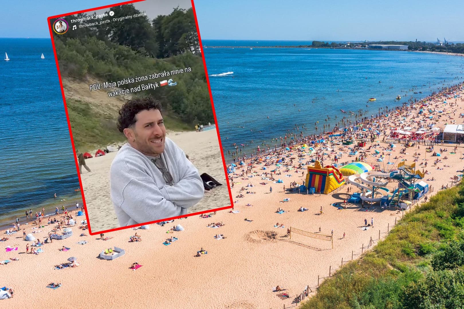 Włoski influencer ocenił polskie morze. Tego po Bałtyku zupełnie się nie spodziewał