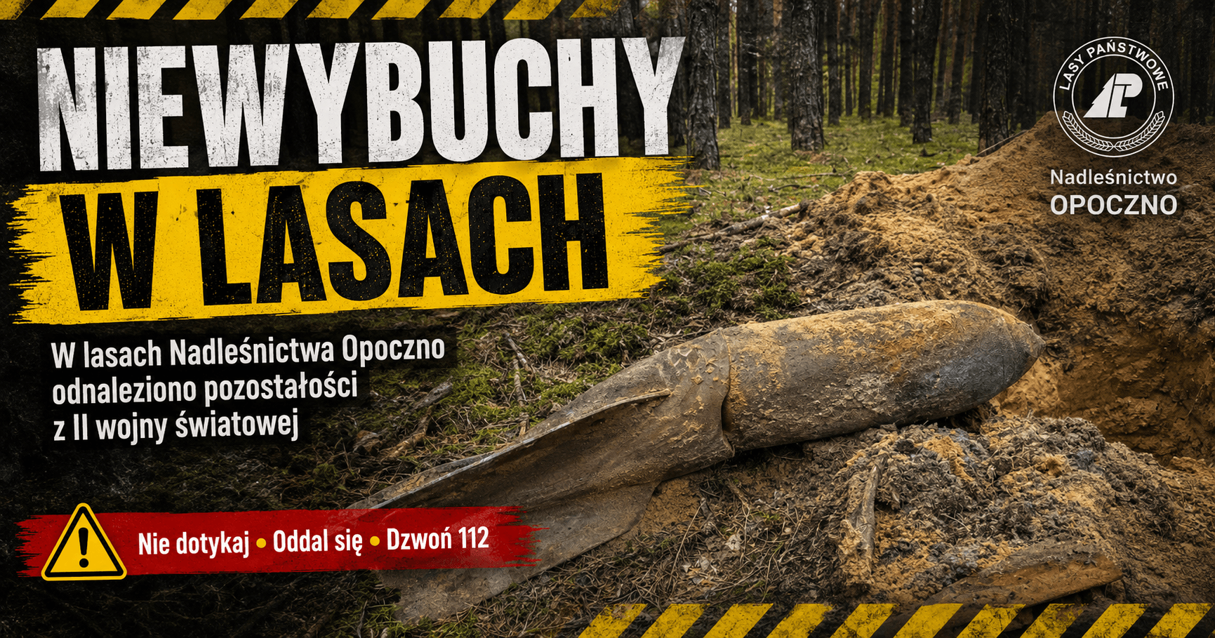 Wojna wciąż ukryta pod ściółką. Niewybuchy odnalezione w lasach Nadleśnictwa Opoczno