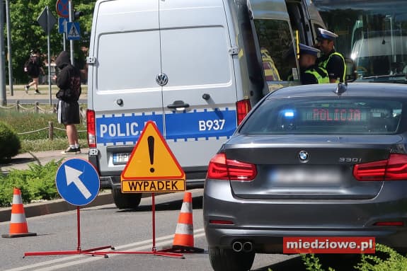 Wypadek na ul. Skłodowskiej w Lubinie