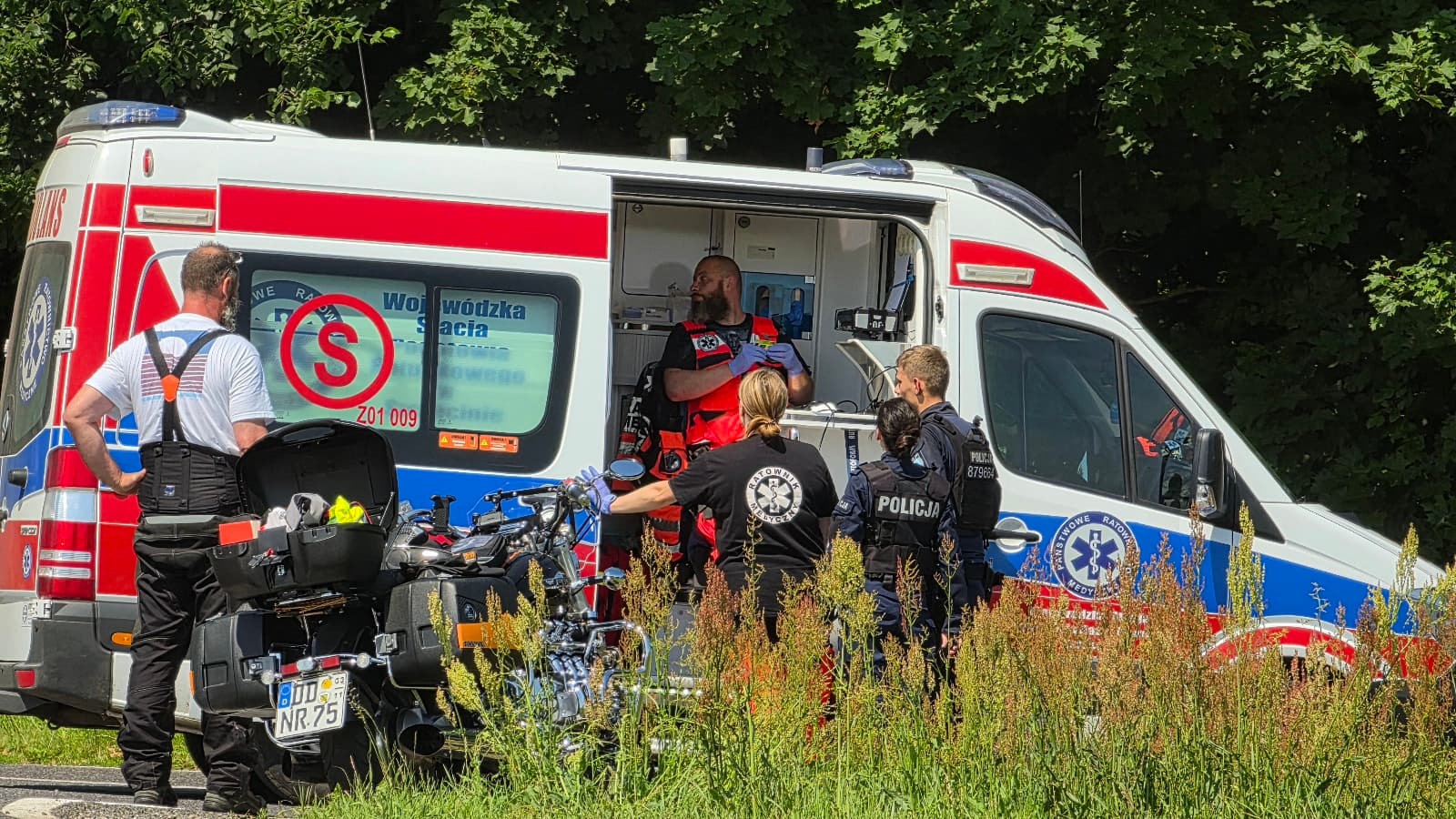 Wypadek na zjeździe do Trzebieszewa. Na miejscu wszystkie służby