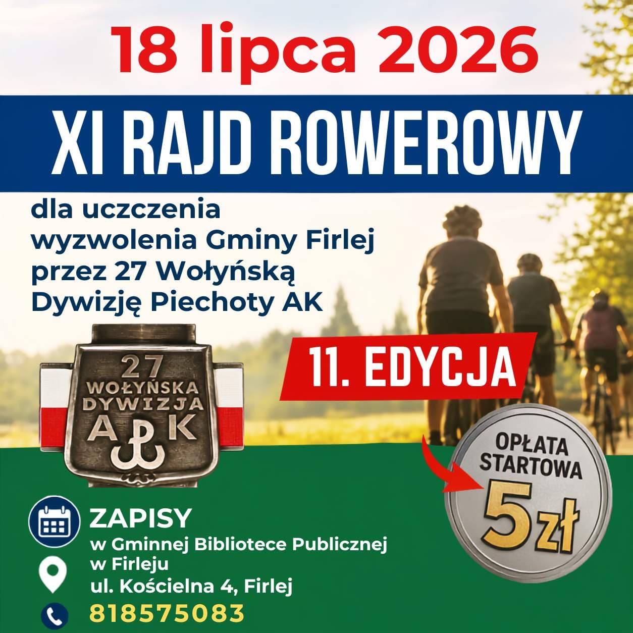 XI Rajd Rowerowy w Gminie Firlej