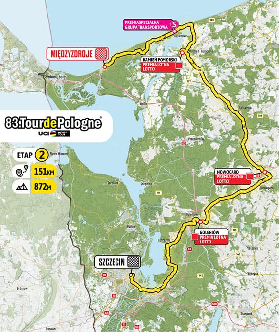 Z Międzyzdrojów do Szczecina drogą lądową – drugi etap 83. Tour de Pologne UCI WorldTour