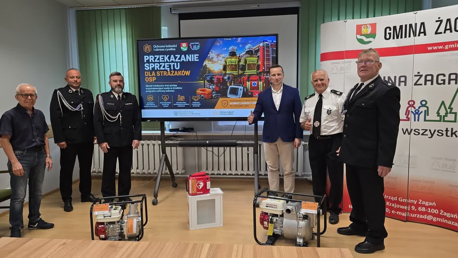 Żagańska gmina przekazała sprzęt dla jednostek OSP