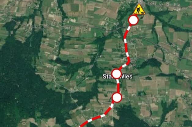 Zamknięta droga powiatowa. Objazd przez DK28