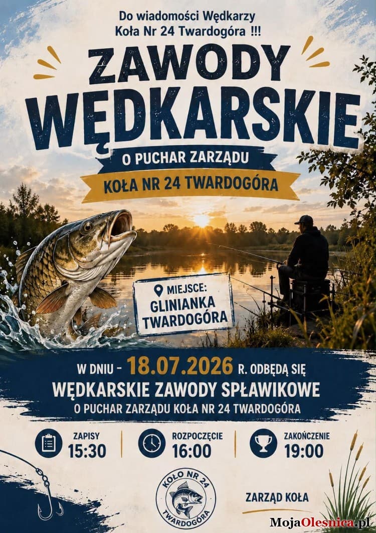 Zaproszenie na zawody wędkarskie w Twardogórze