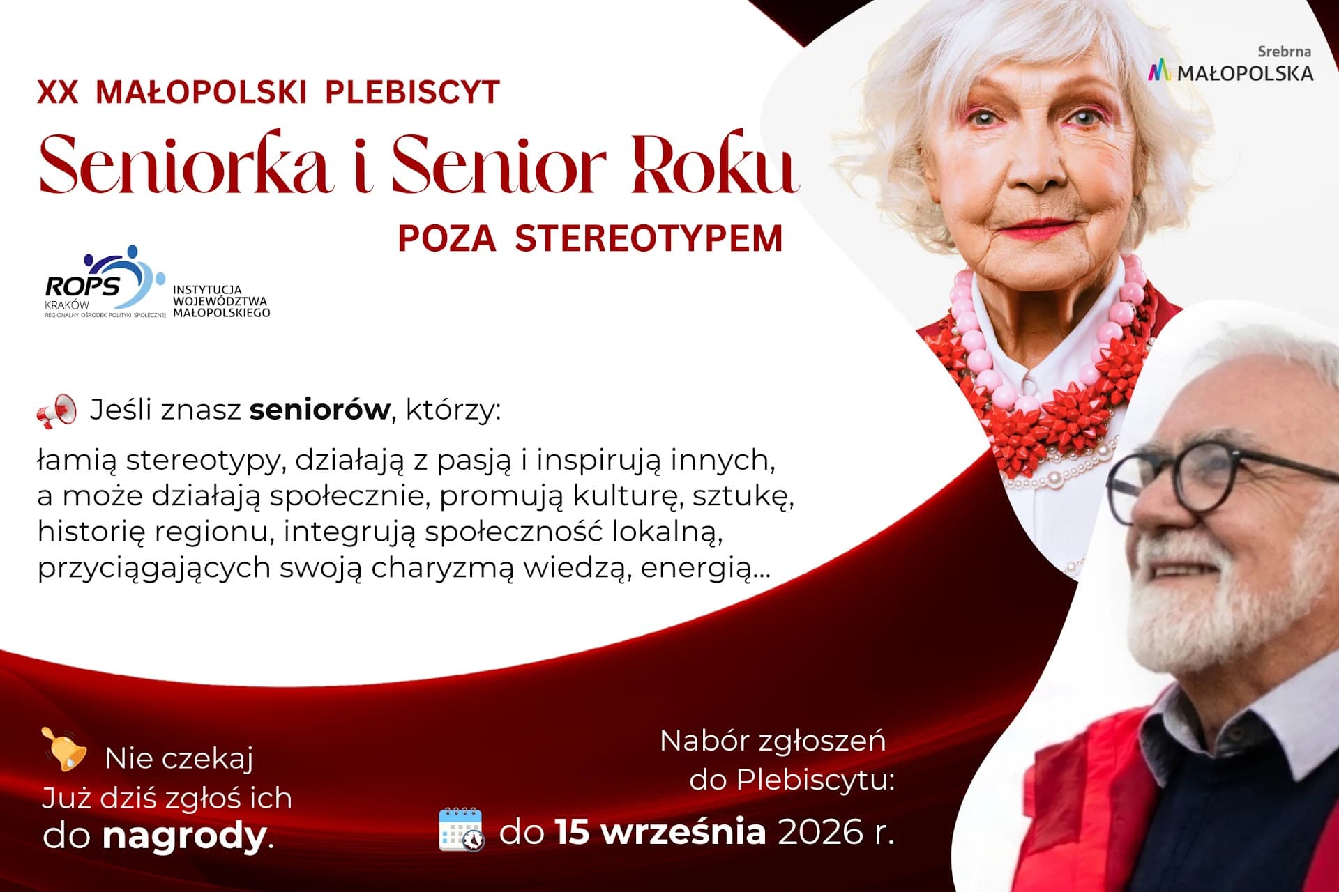 Zgłoś się do plebiscytu „SENIORKA I SENIOR ROKU – POZA STEREOTYPEM”