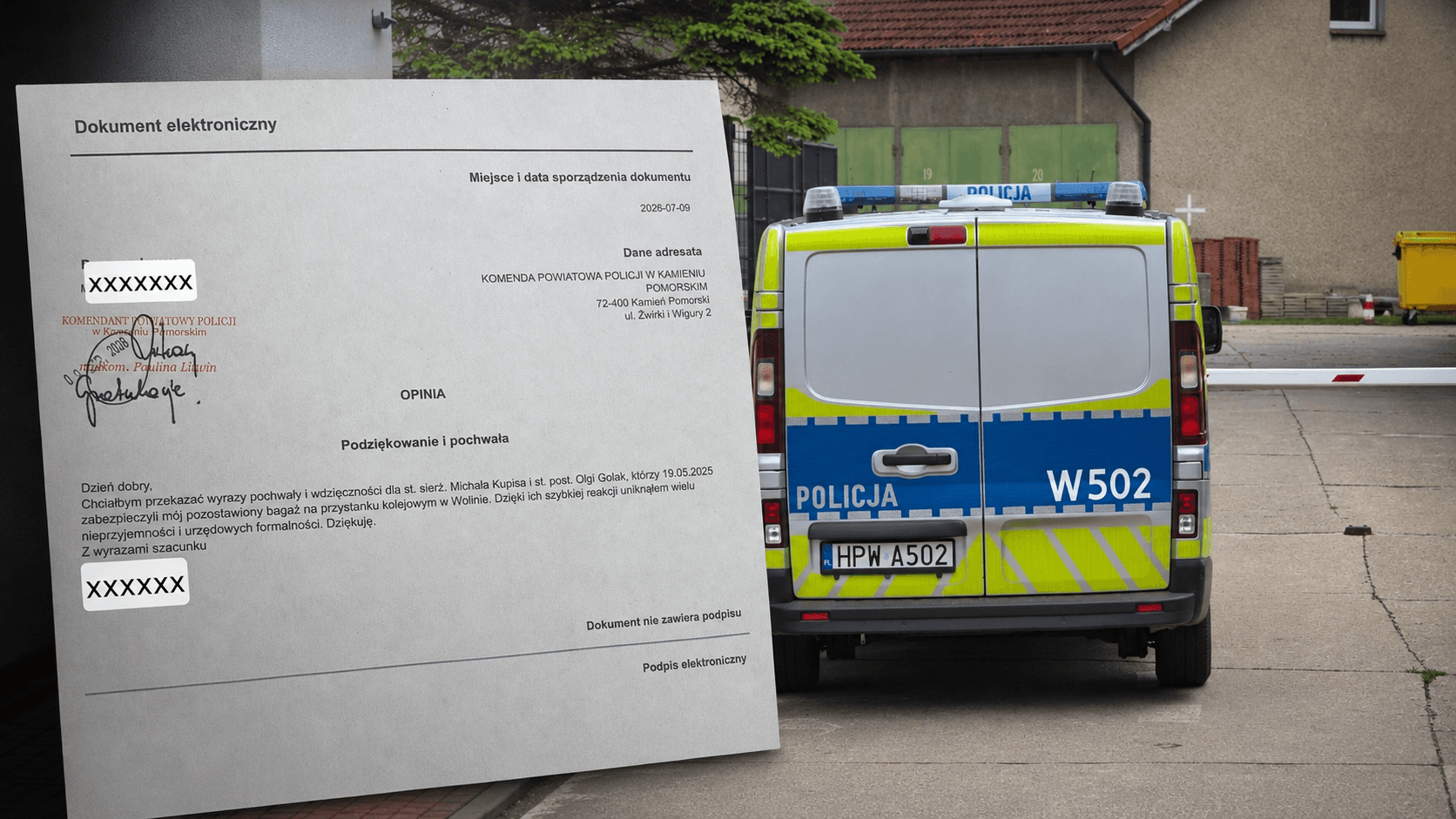 Zostawił bagaż na przystanku w Wolinie. Policjanci zareagowali błyskawicznie