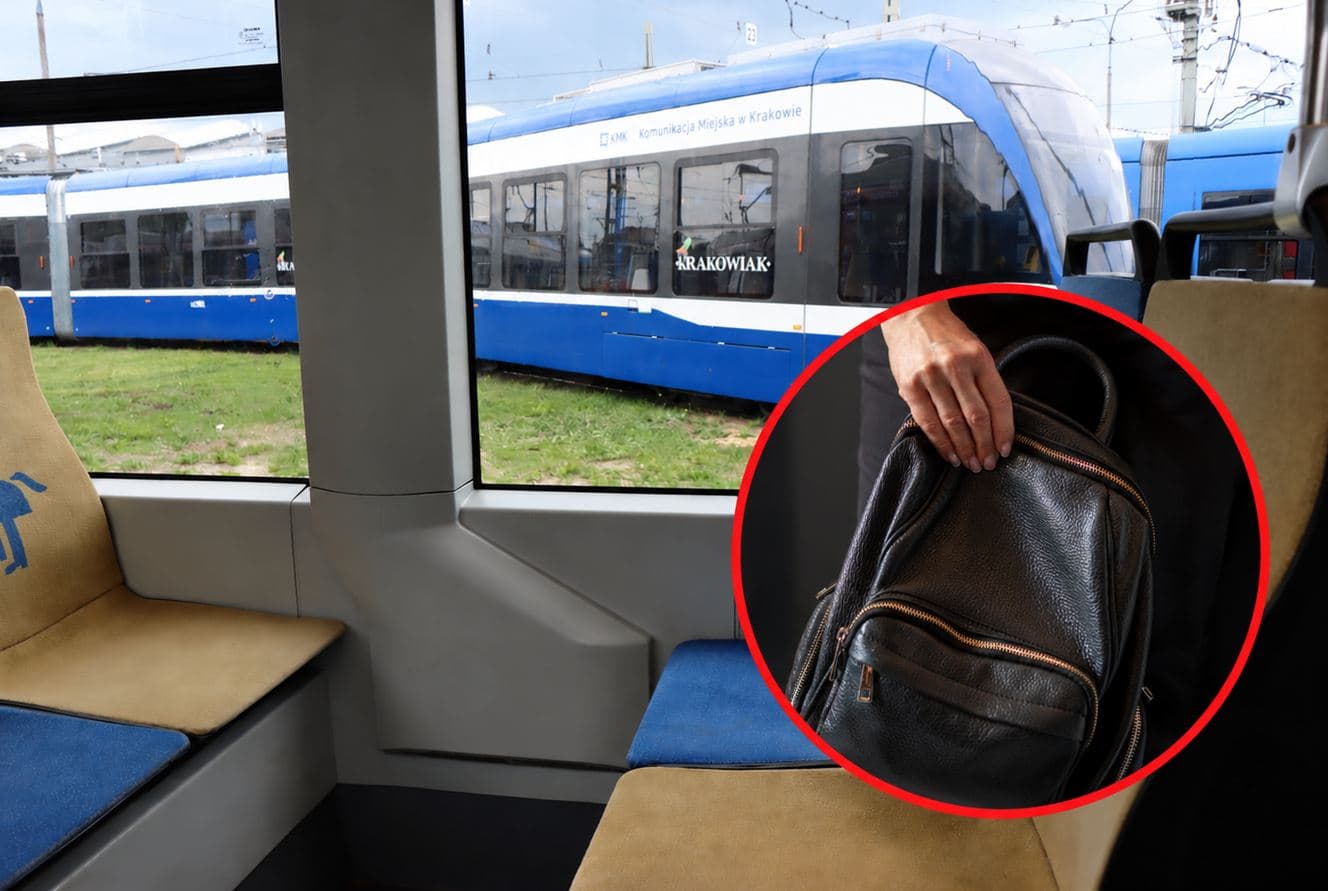 Zostawiony w tramwaju plecak z 46 tys. zł odzyskany. Policja zatrzymała dwie osoby